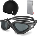 ZIONOR G1 Lite Swim Goggles with Swim Cap Comfortable Anti-fog Swimming Goggles Cap Set for Adult Men Women
