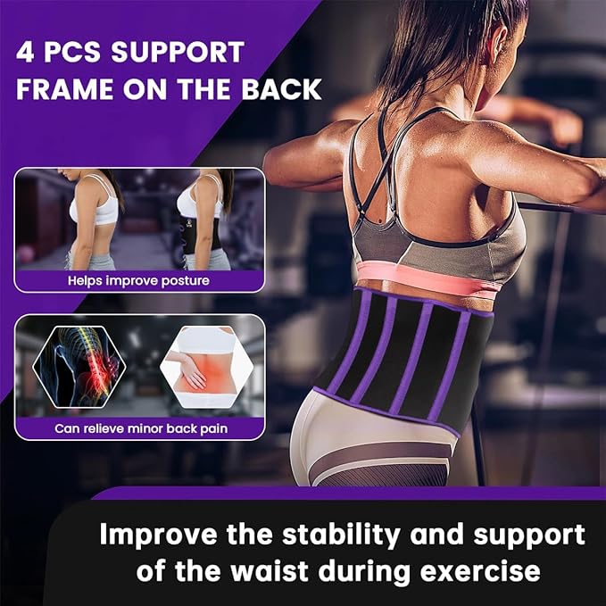 RIYA Waist Trimmer Sweat Waist Trainer for Women and Men Waist Sweat Belt Band Belly Stomach Wrap