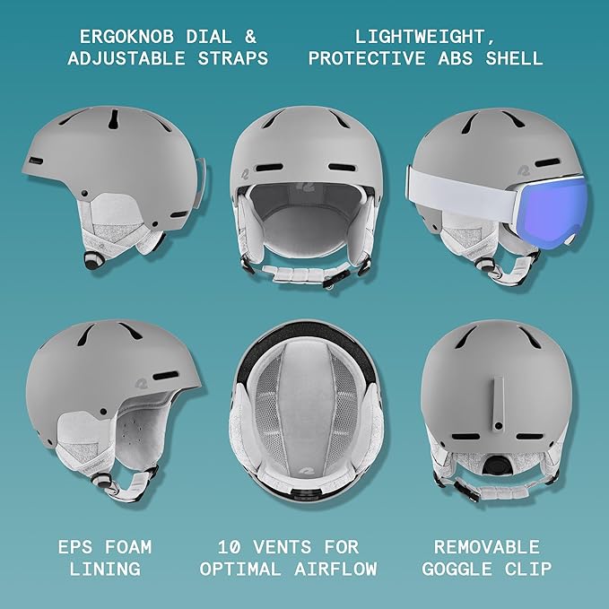 Retrospec Comstock Ski Helmet - Snowboard Helmet for Adults & Youth - Adjustable Fit Snow Helmet with Protective Shell and Breathable Vents for Men, Women, Boys & Girls