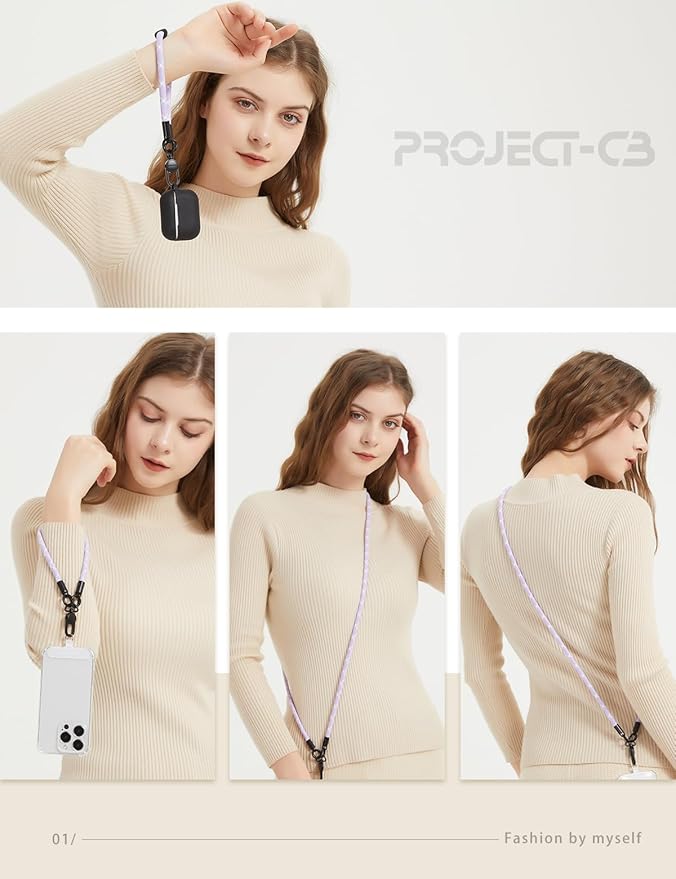 project-cb Phone Wrist Strap×1,Phone Tether Tab×2,Phone Wristlet,Phone Lanyard Wrist Strap,Key Holder,Keychain,Key Ring×2 (Black)