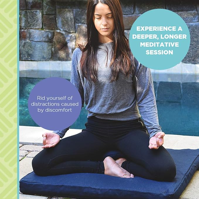 BEAN PRODUCTS MEDITATION CUSHION - Zabuton Meditation Pillows for Sitting on Floor, Yoga Cushion, Cotton Yoga Pillow, Zen Kneeling Prayer Pad- MADE IN USA - Standard 24x24x2, BURGUNDY