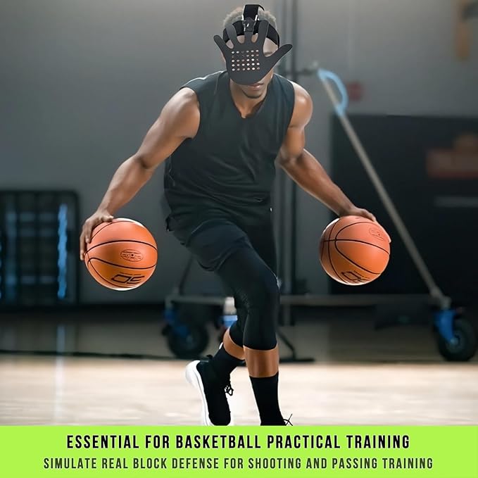 Generic Headgear Blocking Guards Basketball Defensive Mask, 3D Eye-Blocking Shooting Dribble Training Mask, Guard Shooter Jump Shot Basketball Game Training Equipment, Improving Skills, Black