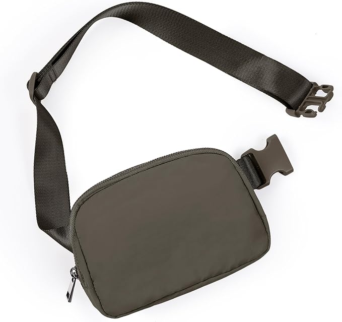 ODODOS Unisex Mini Belt Bag with Adjustable Strap Small Fanny Pack for Workout Running Traveling Hiking, Turkish Coffee