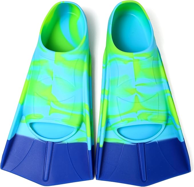 Kids Swim Fins,Short Comfortable Flippers for Lap Swimming and Training for Child,Girls,Boys,Beginners