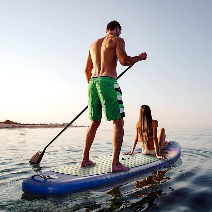 PORTAL SUP Inflatable Paddle Board for Adults 10'6'' Stand Up Paddleboard,Non-Slip Deck Blow up Paddle Boards with Adjustable Paddle, Carry Bag, and Repair Kit
