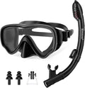U PHITNIS Kids Snorkel Set for Age 4-14 - Dry Top Snorkeling Gear for Kids Junior & Youth - Childs Diving Mask with Big Eyes for Boys Girls - Anti-Fog Snorkeling Mask and Snorkel Set