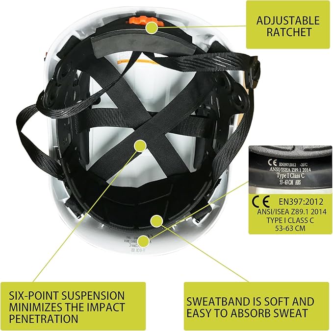 Hard Hat Safety Helmet Construction Industrial Head Protection ANSI Z89.1 CE EN397