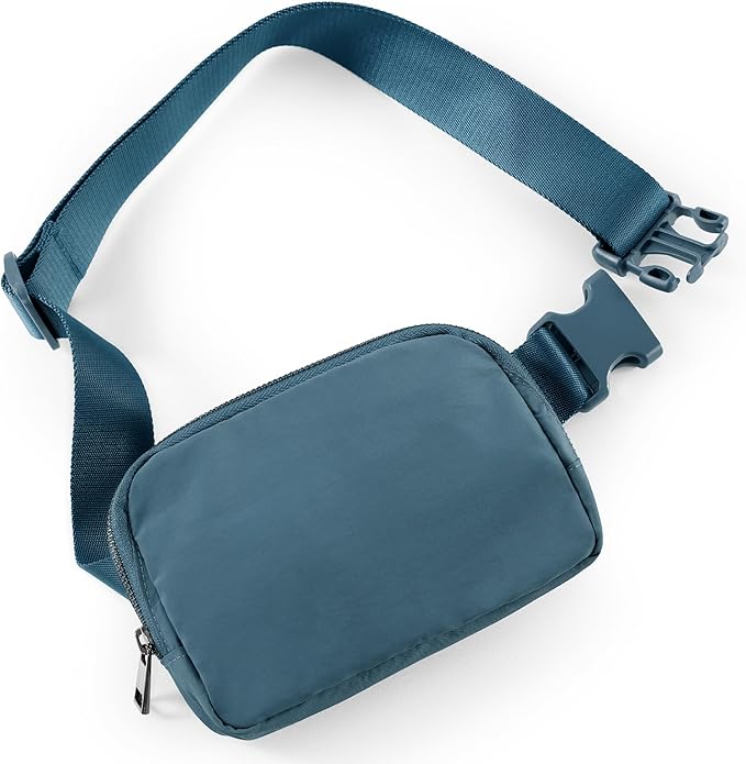 ODODOS Unisex Mini Belt Bag with Adjustable Strap Small Fanny Pack for Workout Running Traveling Hiking, Blue