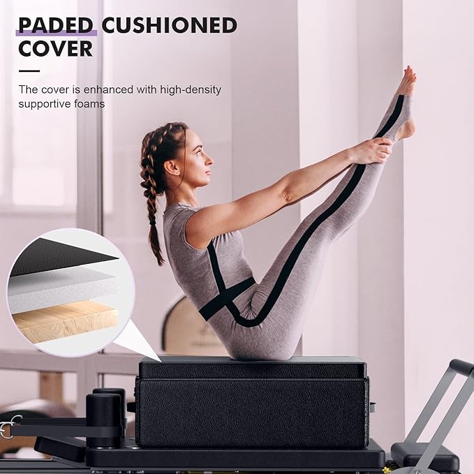 Pilates Reformer, Foldable Reformer Pilates Machine, Pilates Equipment for Home Women Use Gym Workout & Advanced and Beginners Users, Up to 400 lbs Weight Capacity Reformers