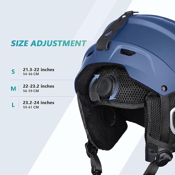 VANRORA Ski Helmet, Snowboard Helmet for Men & Women, Climate Control Venting, Dial Fit, Goggles Compatible, Removable Fleece Liner and Ear Pads, Safety-Certified
