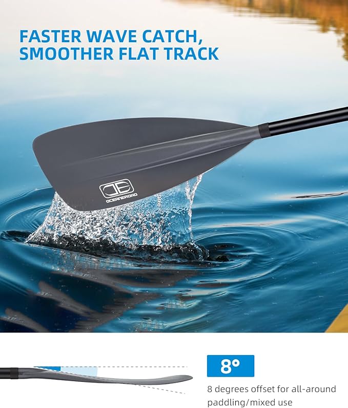 OCEANBROAD SUP Paddle - Adjustable Stand-Up Paddle for Paddleboard Kayak, Adjustable Aluminum Alloy Shaft with Reinforced Nylon Blades