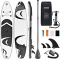 Inflatable Stand Up Paddle Board 10‘x30‘‘- Ultra-Light SUP with Backpack, Pump, Paddle, Coil Leash, 3 Fins, Repair Kit, Stable Design, Non-Slip EVA Deck for Adults & Youth