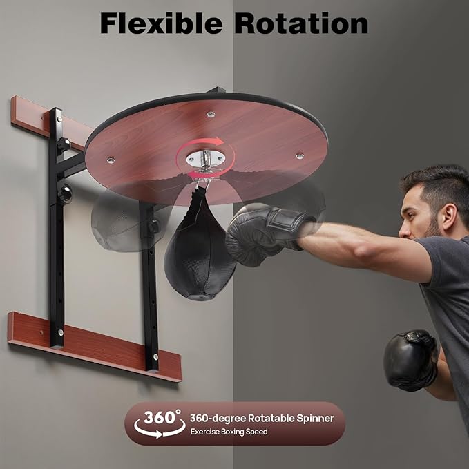Speed Bag Platform Kit Heavy Duty, Adjustable Height Wall Mount Professional Boxing Training Equipment with Punching Ball, Punching Striking Kit Suitable for Boxing and Fitness Enthusiasts