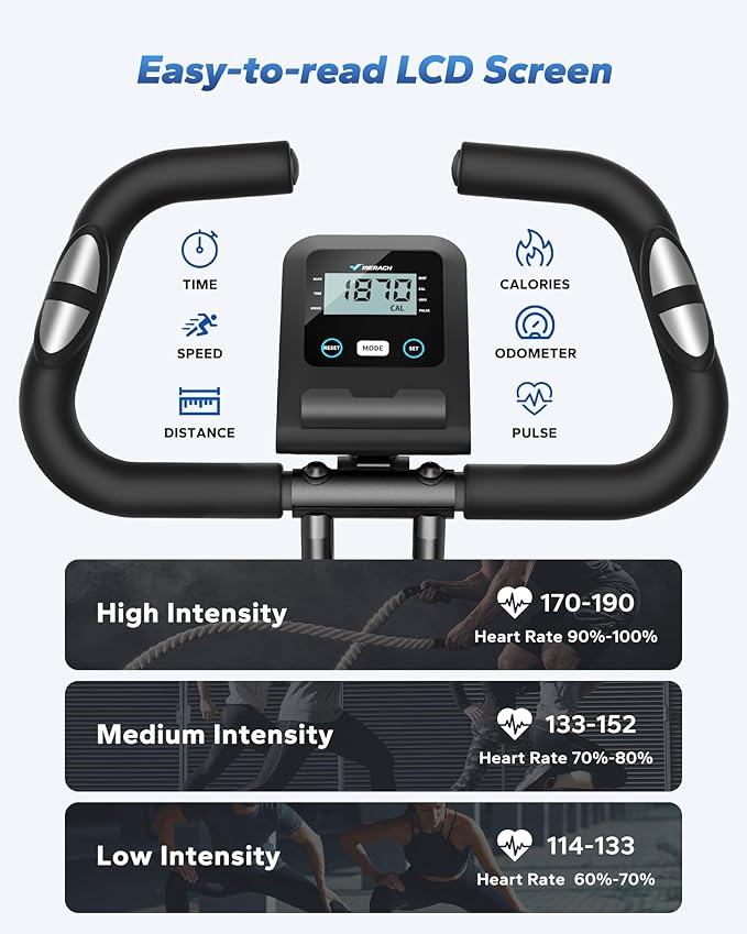 MERACH Folding Exercise Bike, Foldable Stationary Bikes for Home, 4 in 1 Upright Indoor Cycling Bike with 16-Level Magnetic Resistance, 300LBS Capacity X Bike with Exclusive APP