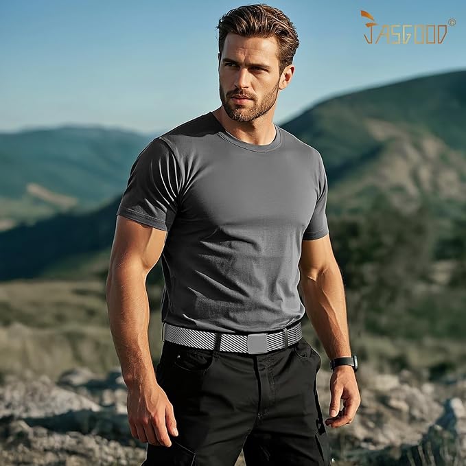 JASGOOD Nylon Canvas Breathable Military Tactical Men Waist Belt With Plastic Buckle
