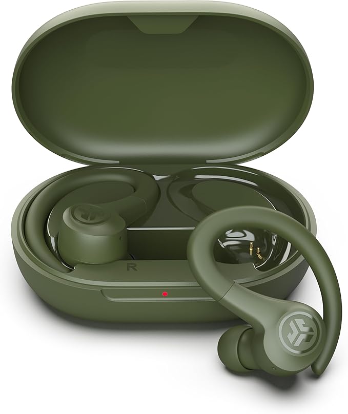 JLab Go Sport+ Wireless Workout Earbuds Featuring C3 Clear Calling, Secure Earhook Sport Design, 35+ Hour Bluetooth Playtime, and 3 EQ Sound Settings (Green)