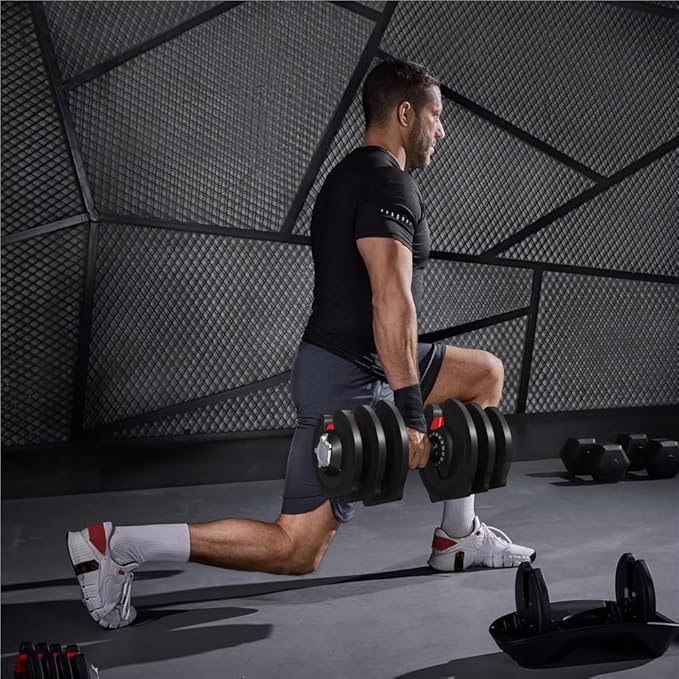 Yaheetech Adjustable Dumbbells Set 28LB/40LB/52.5LB/90LB, Fast Adjust Weight Set Pair
