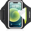 Cell Phone Armbands for Running with Earphone Bag, Arm Band for iPhone 16 15 14 13 12 11 Pro Max Galaxy S21-S24 Ultra, Armband Phone Holder with Car Home Key Pocket for MP3 Player 4-6.8''