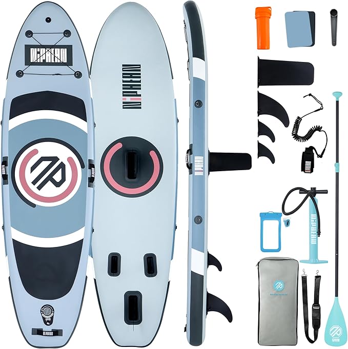 Niphean（Ultra-Light）Inflatable Paddle Board with (Beginner Friendly) StabilTrac Fin and Durable SUP Accessories, 10' Stand Up Paddle Boards for Adults & Youth, Versatile Yoga Paddle Board, Gift Ideas