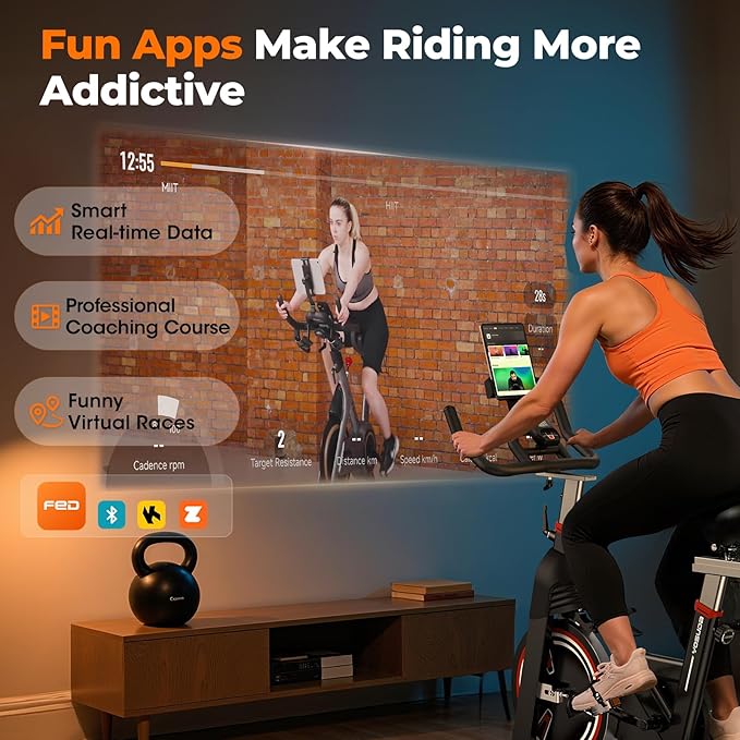 YOSUDA PRO Magnetic Exercise Bike 350 lbs Weight Capacity - Indoor Cycling Bike Stationary with Comfortable Seat Cushion, Silent Belt Drive