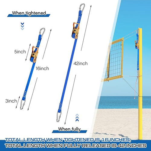 2 Pcs Volleyball Net Ratchet Strap Heavy Duty Net Tensioning Lever Ratchet Volleyball Poles Rope Tightener