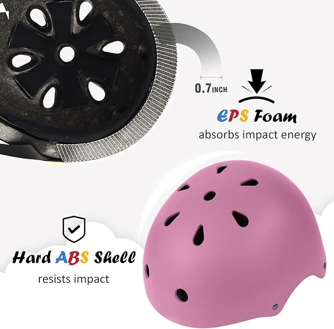 Kids Bike Helmet, Adjustable and Multi-Sport, from Toddler to Youth, 3 Sizes