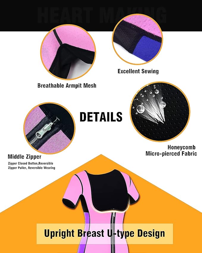 NonEcho Women Sauna Sweat Suit Sleeve Spa Cami Hot Neoprene Slimming Workout Vest Body Shaper Waist Trainer Top