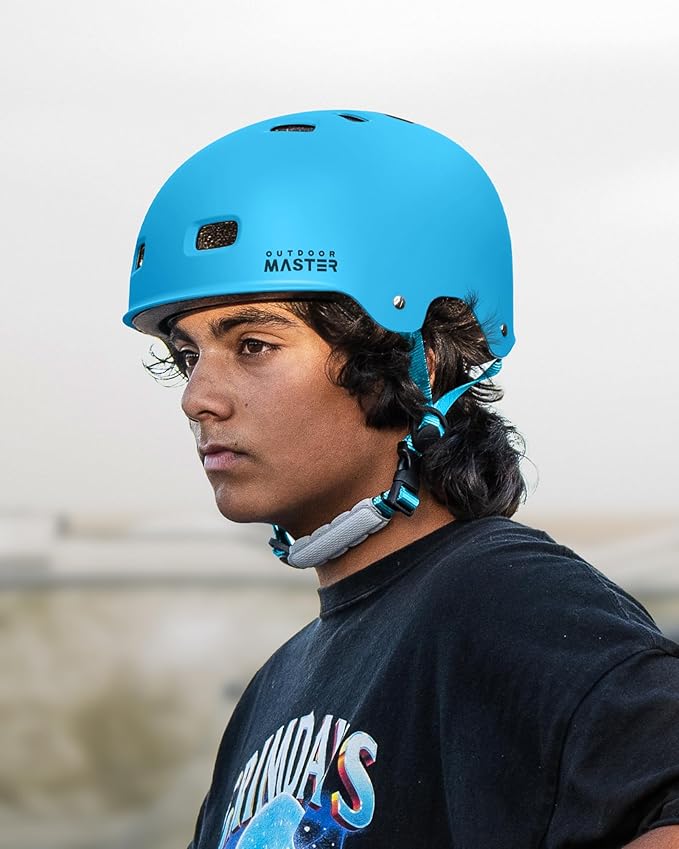 OutdoorMaster Skateboard Cycling Helmet - Two Removable Liners Ventilation Multi-Sport Scooter Roller Skate Inline Skating Rollerblading for Kids, Youth & Adults