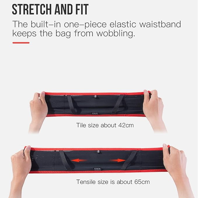 AONIJIE Hydration Belt Running Fanny Pack, with 250ml Soft Water Bottle Flask Phone Holder for Trailing Running Climbing Jogging Cycling Workout Fitness 3 Colors (Red, M/L)