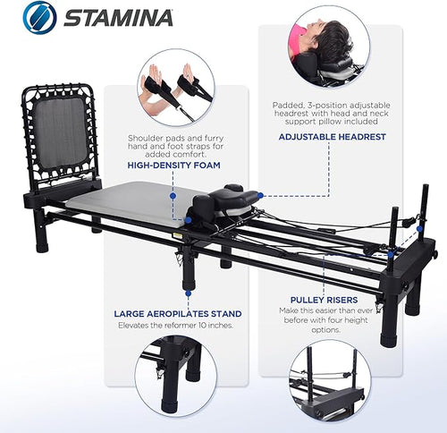 AeroPilates Reformer Home Workout Equipment, Pilates Machine w/Resistance