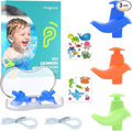 Hearprotek 3 Pairs Swimming Ear Plugs for Kids, Soft Silicone Reusable Waterproof Earplugs for Toddlers Bathing Swimming and Other Water Sports(Blue/Orange/Green)