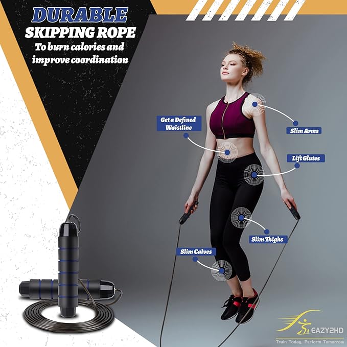 Eazy2hD Speed Agility Training Set- Agility Ladder,12 Cones, 4 Adjustable Hurdles,Parachute, Exercise Workout Equipment Boost Fitness & Increase Quick Footwork