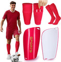 XZQTIVE Soccer Shin Guards with Shin Sleeves and Soccer Socks, Football Shin Pads Set for Kids Youth and Adult