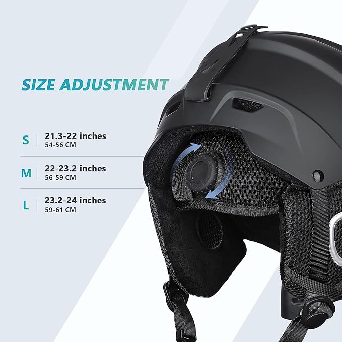 VANRORA Ski Helmet, Snowboard Helmet for Men & Women, Climate Control Venting, Dial Fit, Goggles Compatible, Removable Fleece Liner and Ear Pads, Safety-Certified
