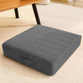 MeMoreCool Square Floor Pillow for Adults and Kids, Large Meditation Cushion with Thick Foam and Washable Tufted Cover, 22-Inch Grey Seat for Yoga and Sitting