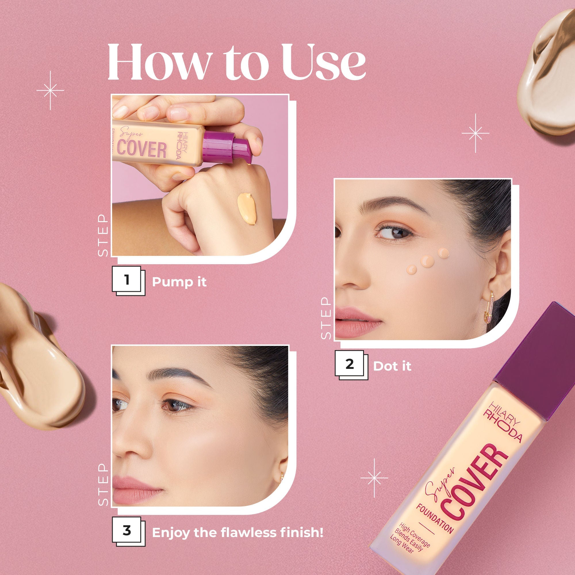 Hilary Rhoda Super Cover Waterproof Foundation - Nude Beige 03
