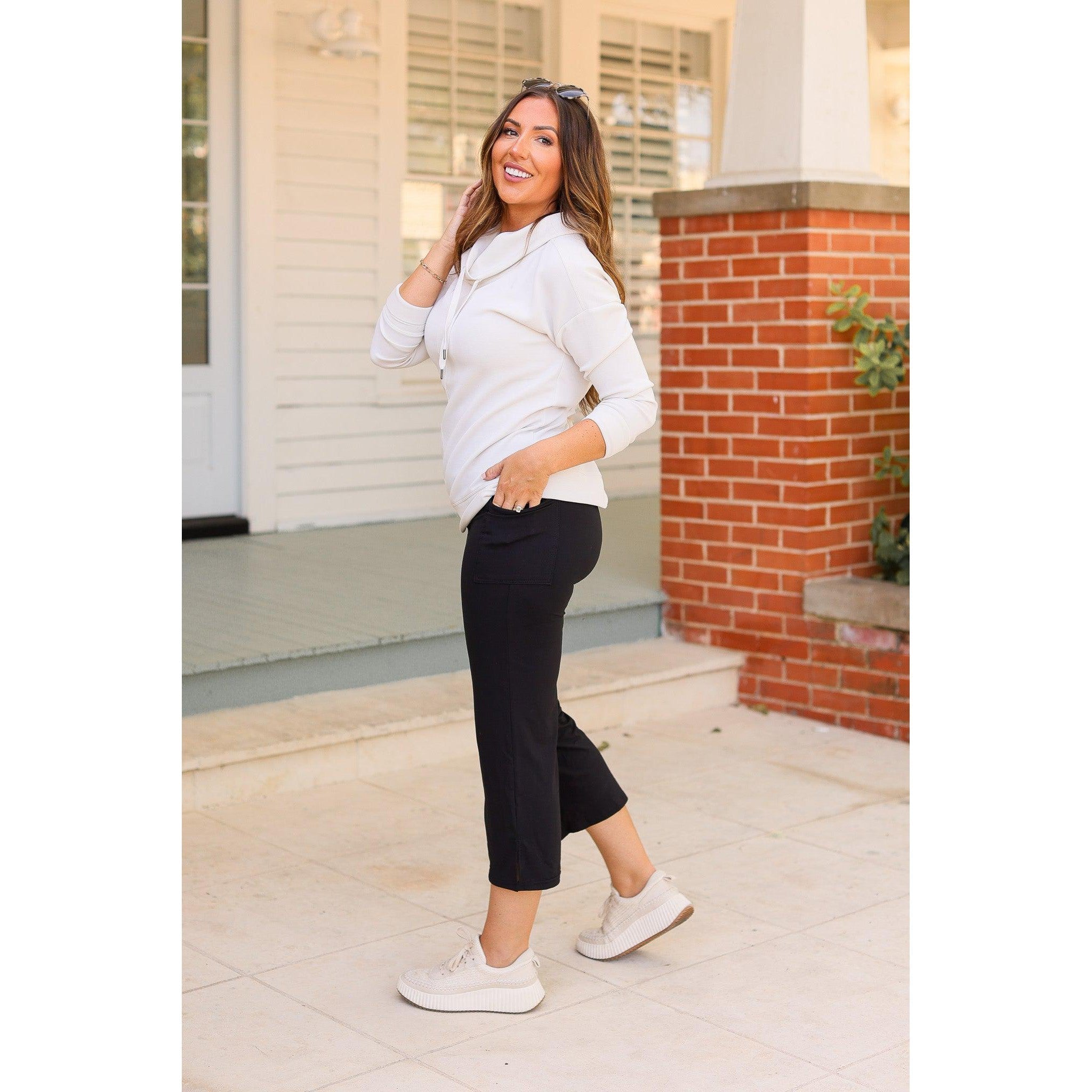 Ready to Ship | The Gabriella -Black  High Waisted Gaucho Pants