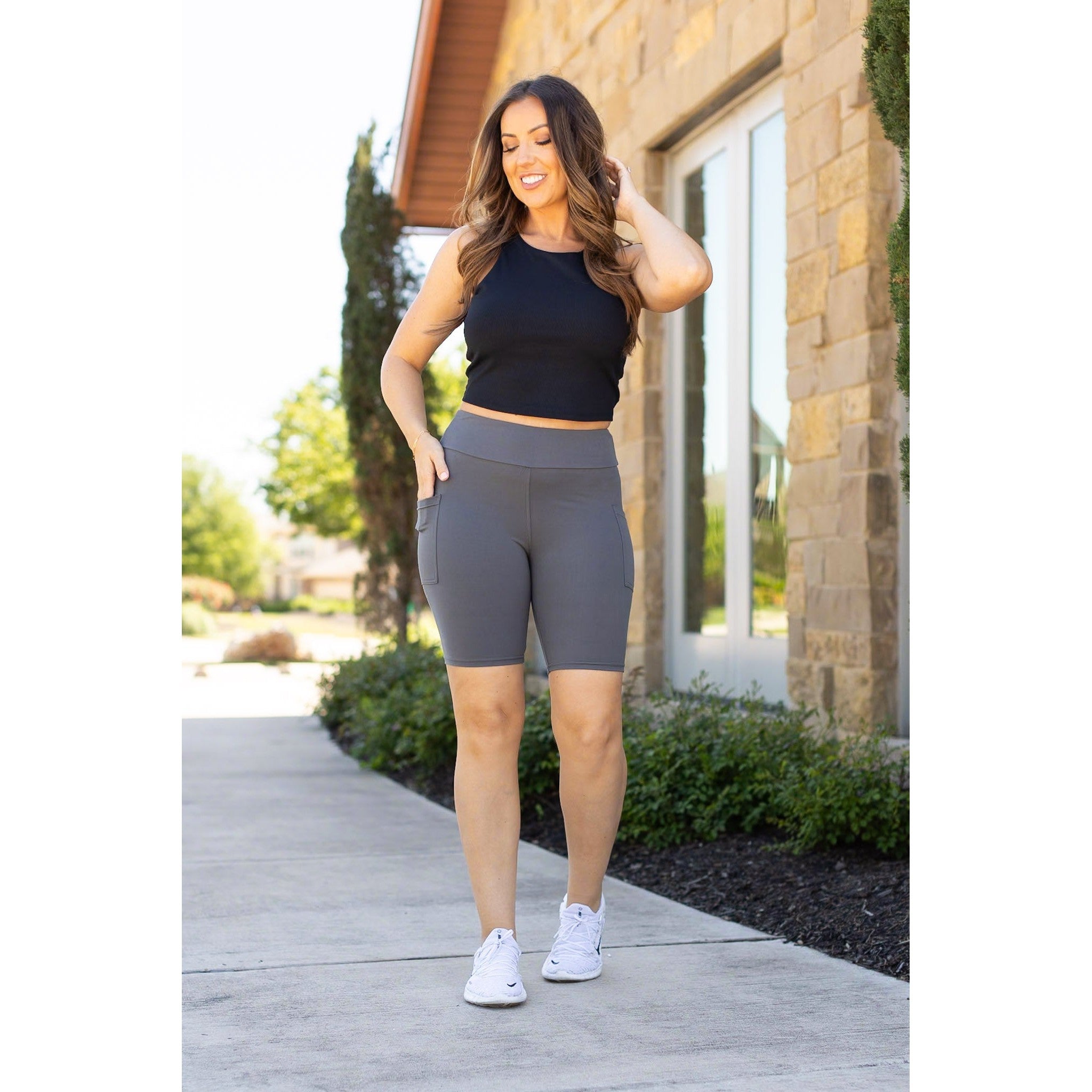 Ready to Ship | The Christy - Charcoal 7-inch Biker Shorts