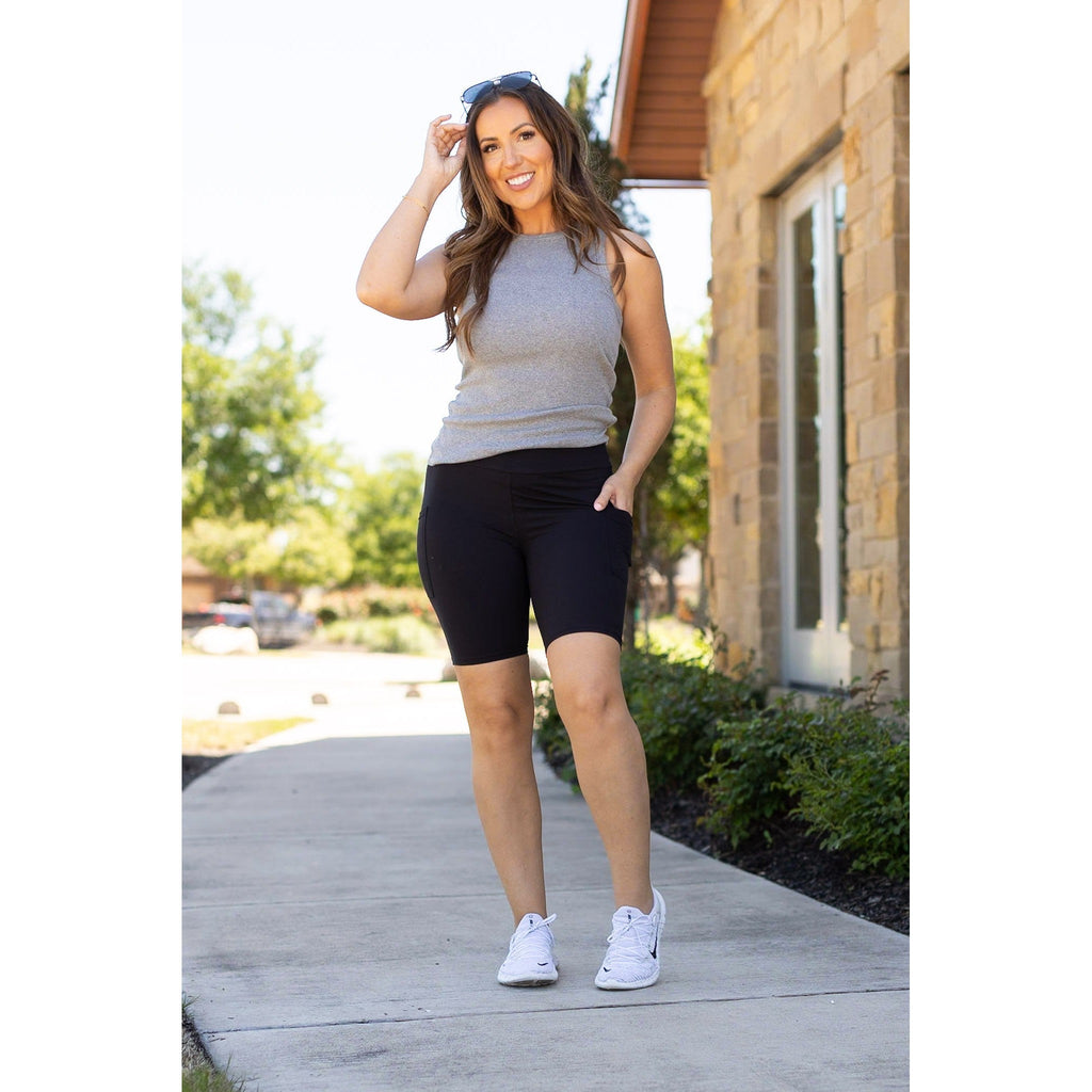 Ready to Ship  | The Bree - Black  BIKER 7-inch SHORTS