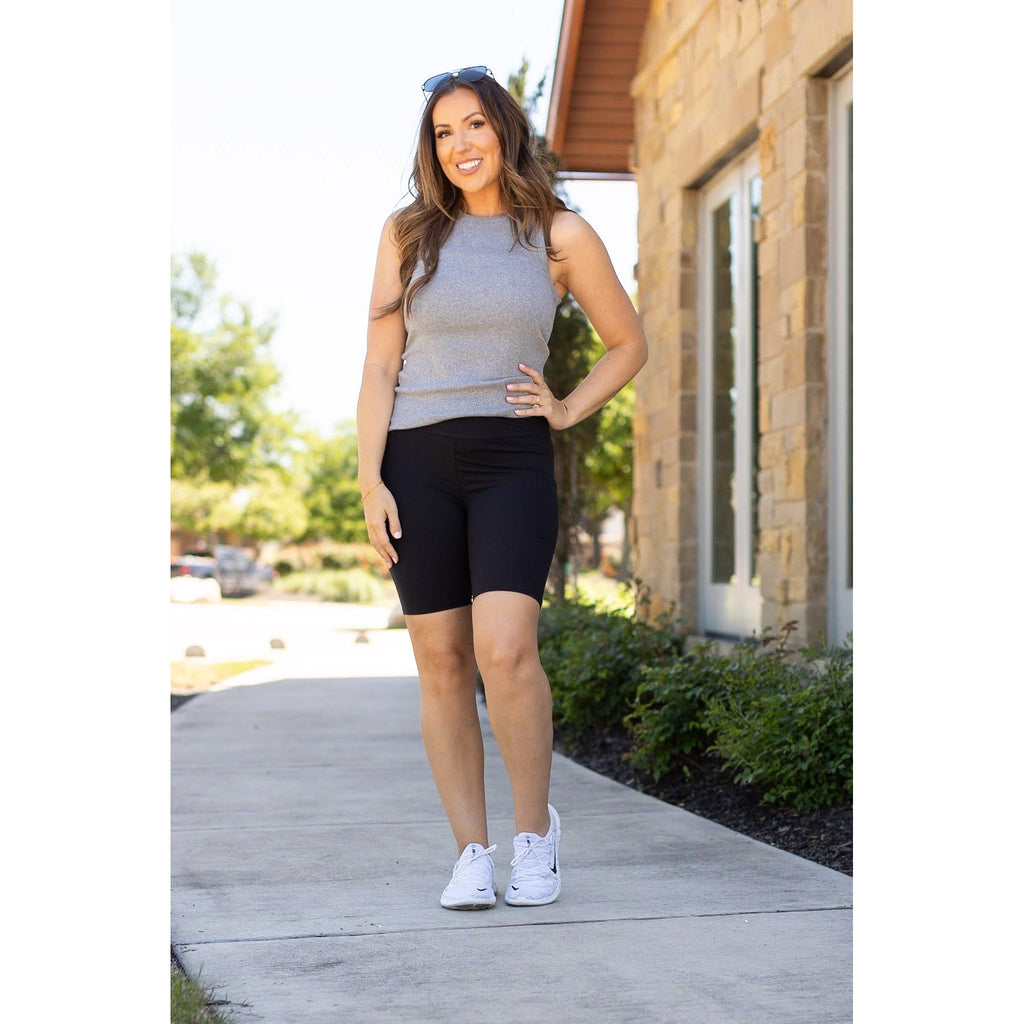 Ready to Ship  | The Bree - Black  BIKER 7-inch SHORTS