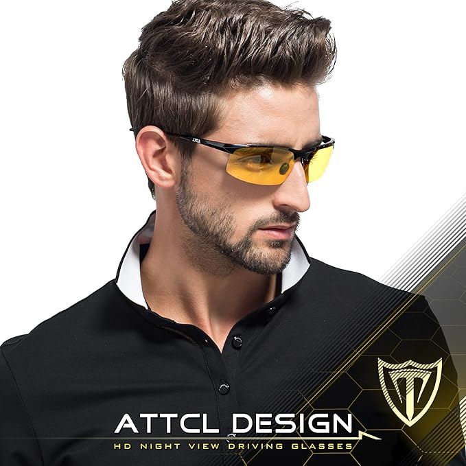 ATTCL Men's Sports Polarized Sunglasses Men for Driving running Fishing Golf - UV Protection Sun glasses Metal Frame