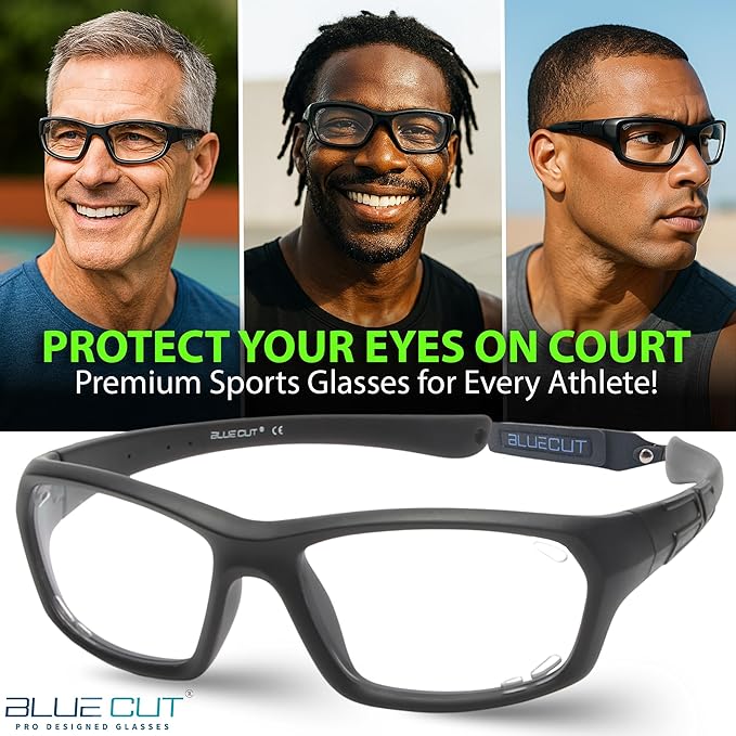 BLUE CUT Sports Protection Goggles, Photochromic Lenses Safety Glasses for Basketball, Pickleball Indoor Outdoor Sports