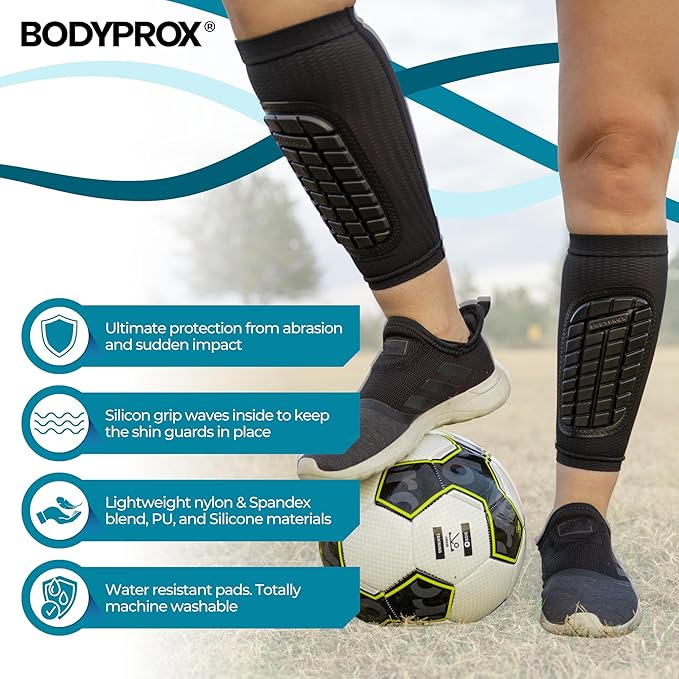 Soccer Shin Guards Sleeves for Men, Women and Youth