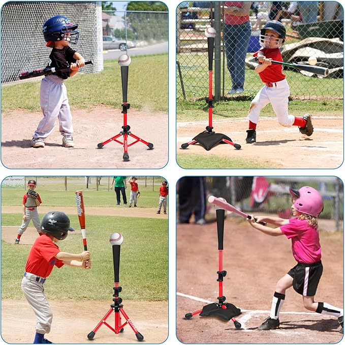 Baseball Tee for Kids,Batting Tee,Softball Tee,Youth Hitting Tee,Teeball Tee,Travel Tee,Easy Adjustable Height
