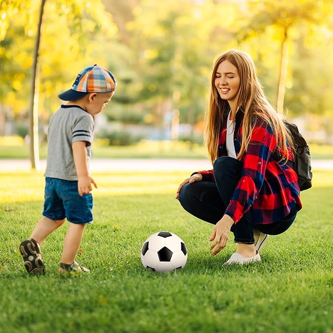 Soccer Ball Size 2 Size 3 Size 4 Size 5 with Pump - Single, 2 or 3 Pack - Official Size & Weight - Classic Indoor Outdoor Soccer Long-Lasting - Ideal Gift for Toddler Kids Boys Girls Youth Adult