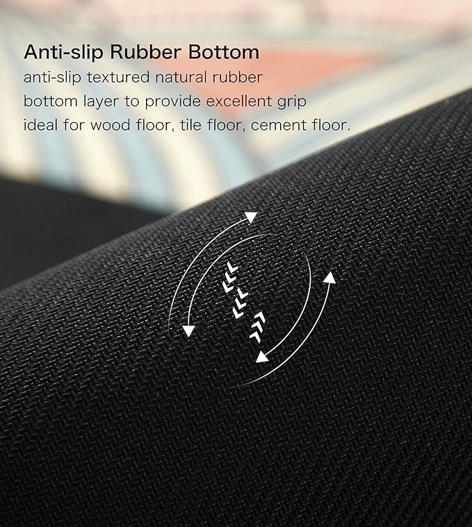 Knsbk Large Round Yoga Mat 4.6'X3.5mm for Exercise Premium Extra Thick, Ultra Comfortable, Non Slip, Meditation Mat