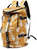 Kalesi Gym Duffle Bag Backpack 4-Way Waterproof with Shoes Compartment for travel Sport Hiking laptop (Mustard yellow)