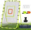 Volleyball Rebounder Net 7x4 Ft, 5-Angle Adjustable Rebounder Net for Practicing Digging, Setting, Spiking, Bounce Back Training Equipment with 2 Target Stripes & Portable Travel Bag for Storage