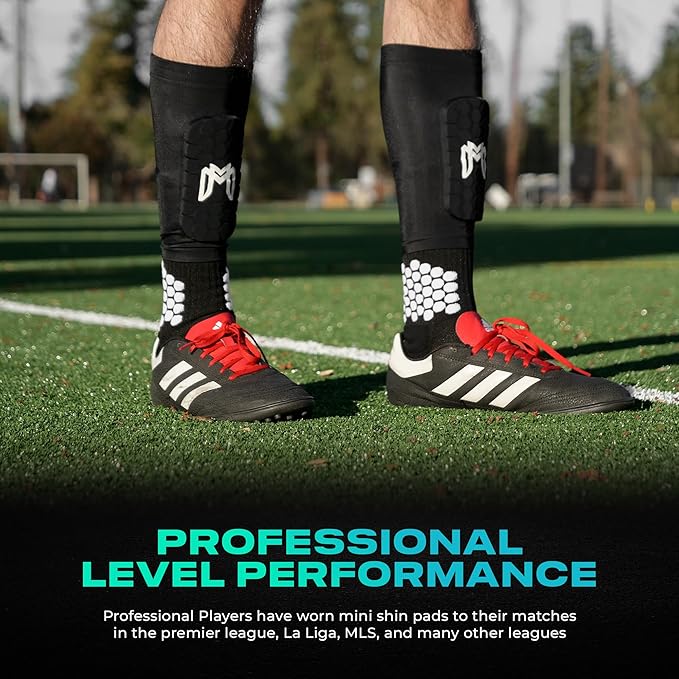 Mini Shin Guards Soccer – Built in Shin Pad Sleeves for Mens, Women, Teens - Small Shin Guards - Lightweight, Breathable Shin Defender Leg Protection