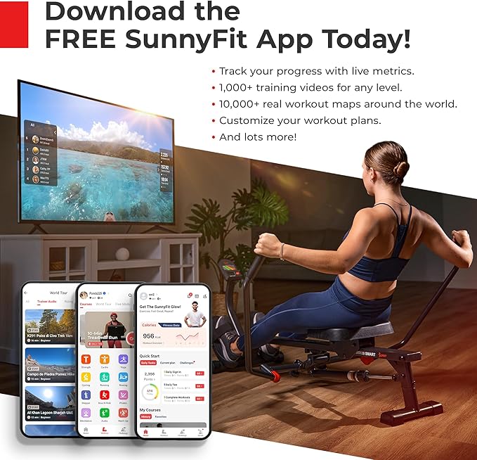 Sunny Health & Fitness Smart Folding X-Bike, Portable Compact Exercise Bike for Indoor Cycling Workout, Home Cardio Training Machine, Free SunnyFit App Bluetooth Connect, Optional Foldable Recumbent